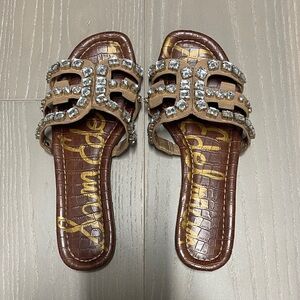 Sam Edelman Brown and Tan Crystal Sandals